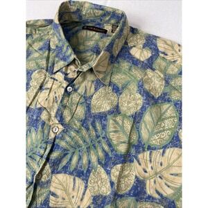 Tori Richard Short Sleeve Hawaiian Camp Shirt Size XL Leaf Pattern USA